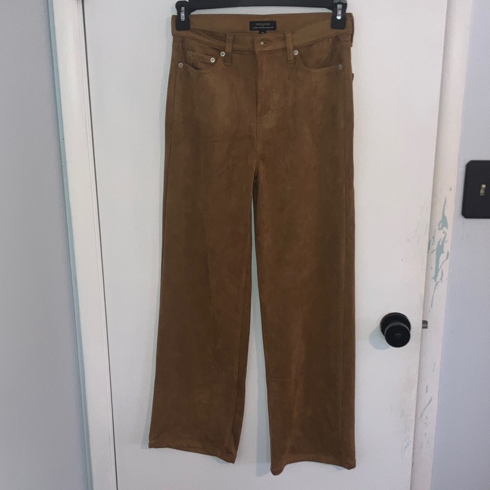 Banana Republic Tan faux Suede Wide-Leg Pants 27/4 NWT